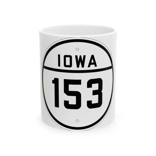 Iowa 153 1926 (Iowa) (Road Sign) White Coffee Mug 11oz - Go Mug Yourself