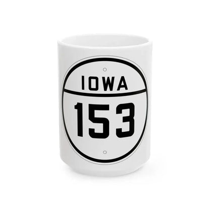 Iowa 153 1926 (Iowa) (Road Sign) White Coffee Mug 15oz - Go Mug Yourself