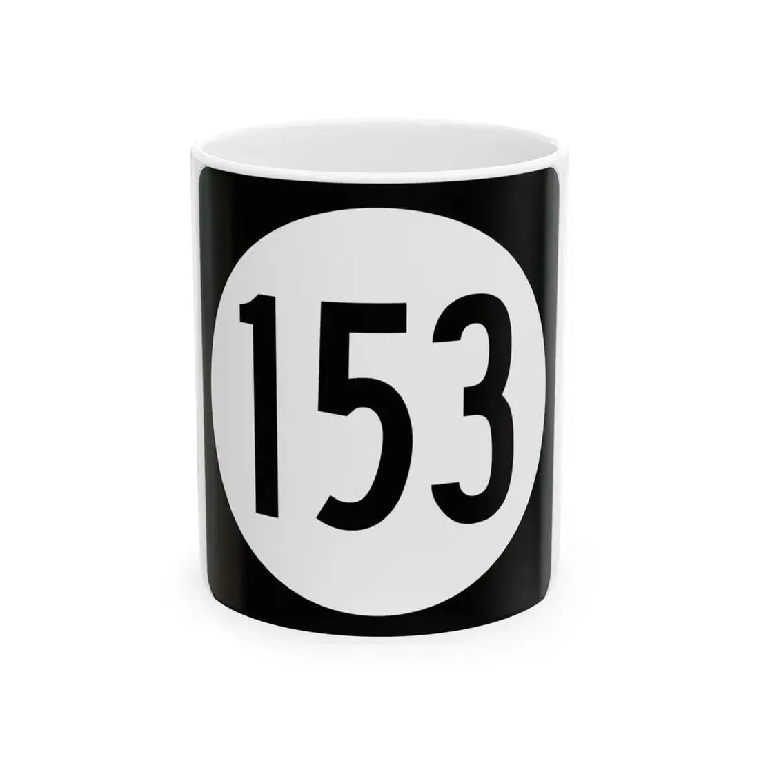 Iowa 153 (Iowa) (Road Sign) White Coffee Mug 11oz - Go Mug Yourself