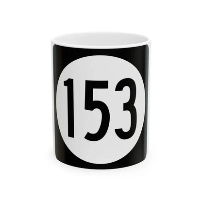 Iowa 153 (Iowa) (Road Sign) White Coffee Mug 11oz - Go Mug Yourself