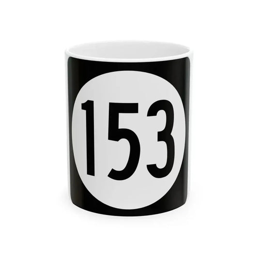 Iowa 153 (Iowa) (Road Sign) White Coffee Mug 11oz - Go Mug Yourself