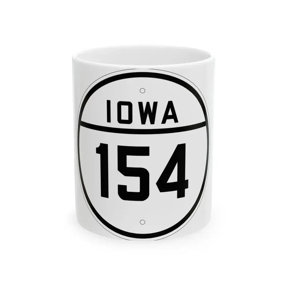 Iowa 154 1926 (Iowa) (Road Sign) White Coffee Mug 11oz - Go Mug Yourself