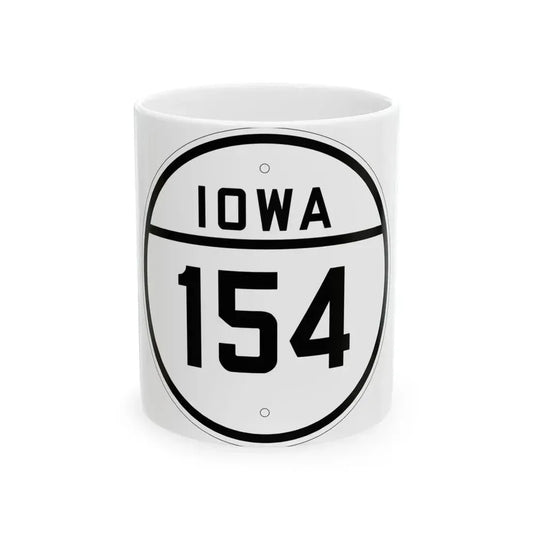 Iowa 154 1926 (Iowa) (Road Sign) White Coffee Mug 11oz - Go Mug Yourself