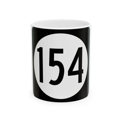 Iowa 154 (Iowa) (Road Sign) White Coffee Mug 11oz - Go Mug Yourself