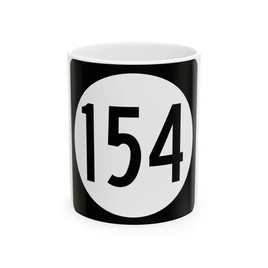 Iowa 154 (Iowa) (Road Sign) White Coffee Mug 11oz - Go Mug Yourself