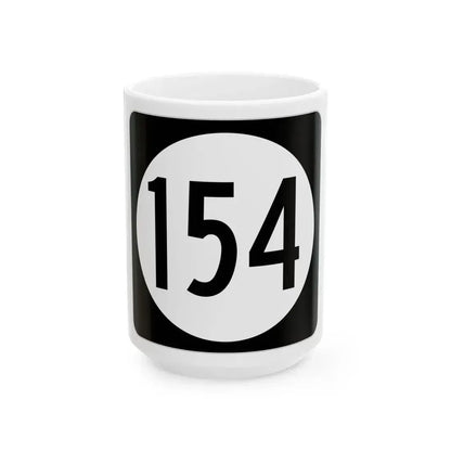 Iowa 154 (Iowa) (Road Sign) White Coffee Mug 15oz - Go Mug Yourself