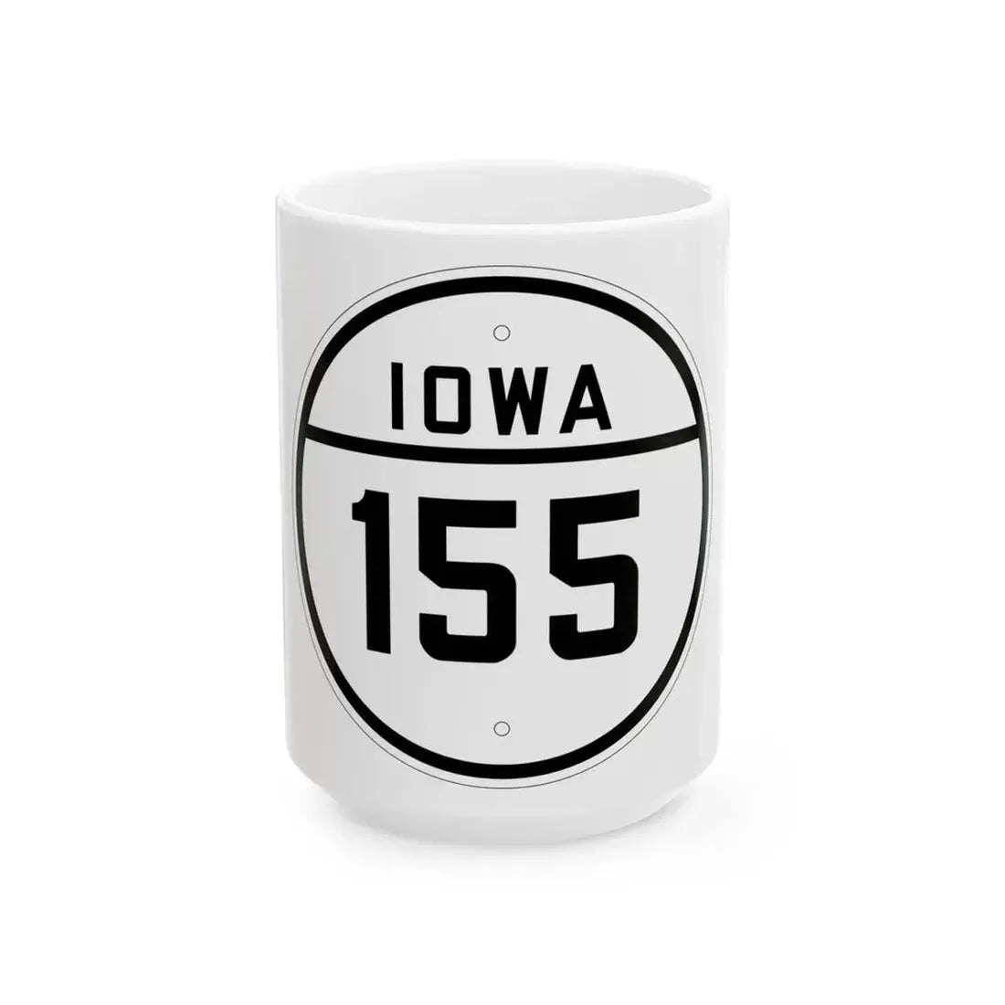 Iowa 155 1926 (Iowa) (Road Sign) White Coffee Mug 15oz - Go Mug Yourself