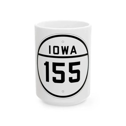 Iowa 155 1926 (Iowa) (Road Sign) White Coffee Mug 15oz - Go Mug Yourself