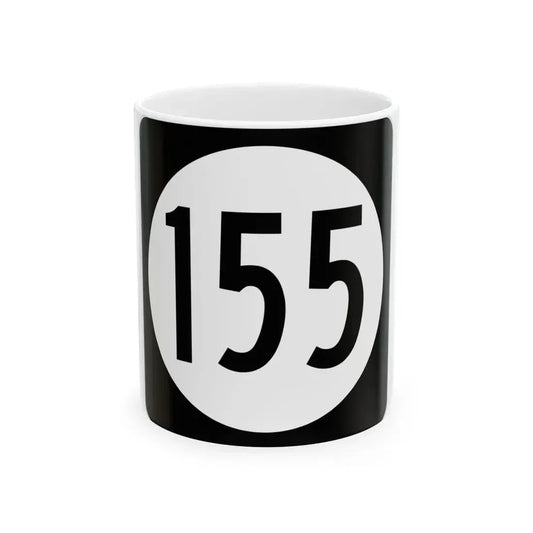 Iowa 155 (Iowa) (Road Sign) White Coffee Mug 11oz - Go Mug Yourself
