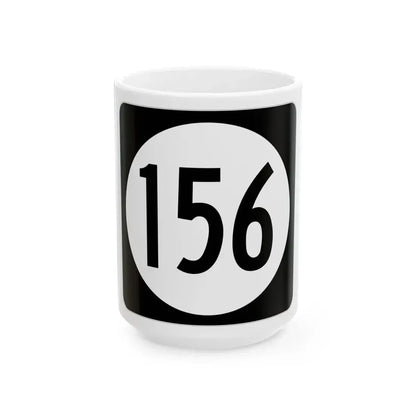 Iowa 156 (Iowa) (Road Sign) White Coffee Mug 15oz - Go Mug Yourself