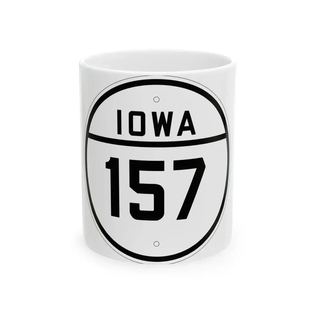 Iowa 157 1926 (Iowa) (Road Sign) White Coffee Mug 11oz - Go Mug Yourself