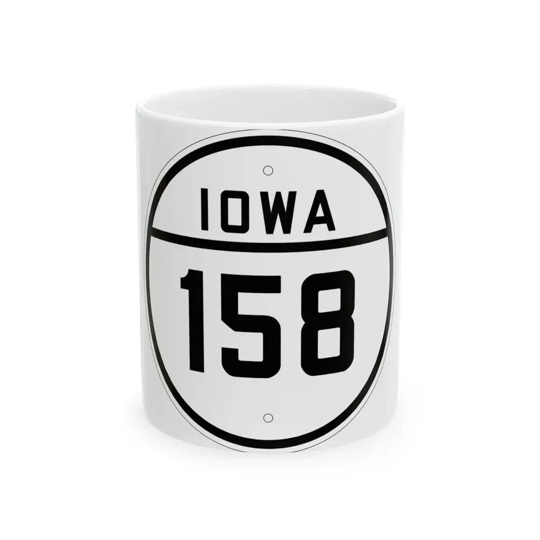 Iowa 158 1926 (Iowa) (Road Sign) White Coffee Mug 11oz - Go Mug Yourself