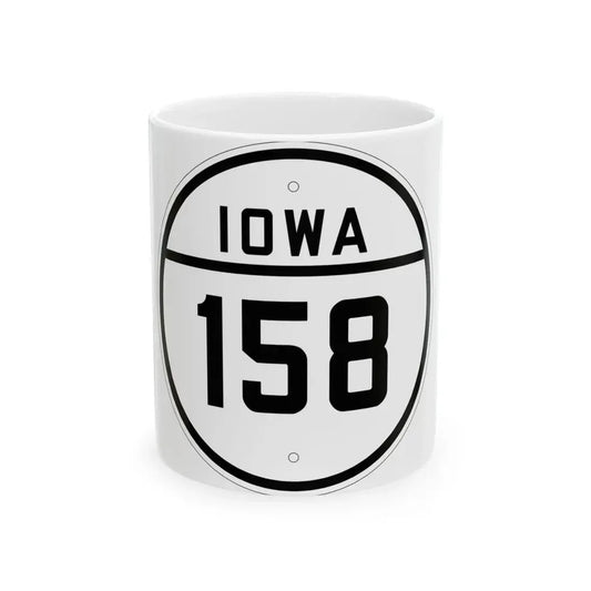 Iowa 158 1926 (Iowa) (Road Sign) White Coffee Mug 11oz - Go Mug Yourself