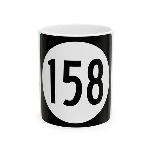Iowa 158 (Iowa) (Road Sign) White Coffee Mug 11oz - Go Mug Yourself