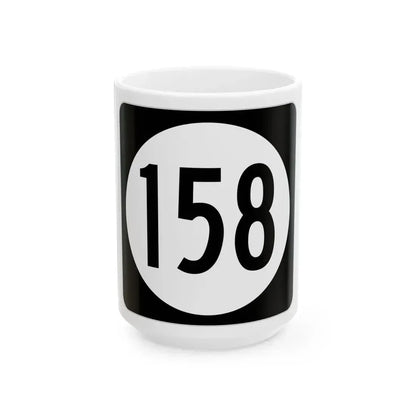 Iowa 158 (Iowa) (Road Sign) White Coffee Mug 15oz - Go Mug Yourself