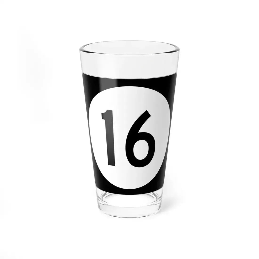 Iowa 16 (Iowa) (Road Sign) Pint Glass 16oz 16oz - Go Mug Yourself