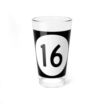 Iowa 16 (Iowa) (Road Sign) Pint Glass 16oz 16oz - Go Mug Yourself