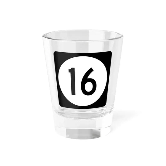 Iowa 16 (Iowa) (Road Sign) Shot Glass 1.5oz 1.5oz - Go Mug Yourself