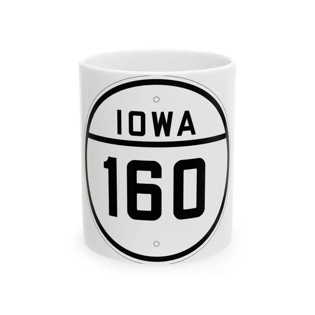 Iowa 160 1926 (Iowa) (Road Sign) White Coffee Mug 11oz - Go Mug Yourself