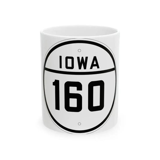 Iowa 160 1926 (Iowa) (Road Sign) White Coffee Mug 11oz - Go Mug Yourself