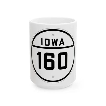 Iowa 160 1926 (Iowa) (Road Sign) White Coffee Mug 15oz - Go Mug Yourself