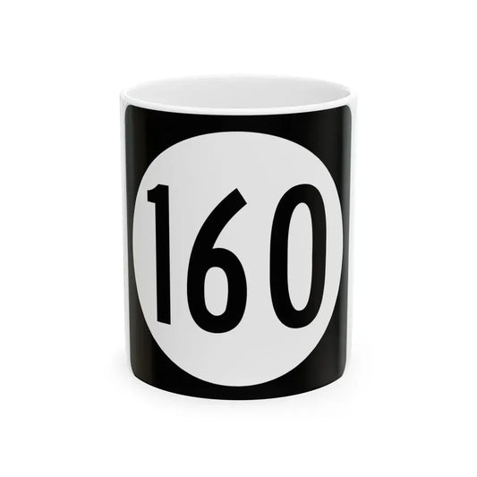 Iowa 160 (Iowa) (Road Sign) White Coffee Mug 11oz - Go Mug Yourself
