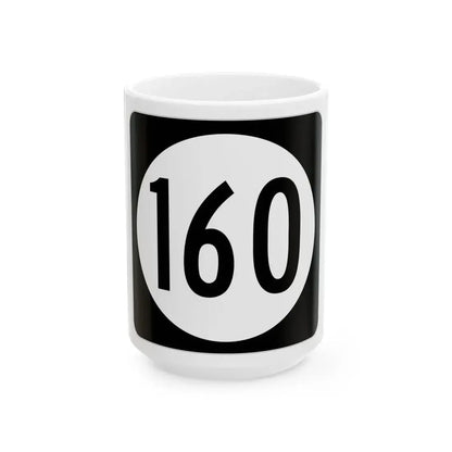 Iowa 160 (Iowa) (Road Sign) White Coffee Mug 15oz - Go Mug Yourself