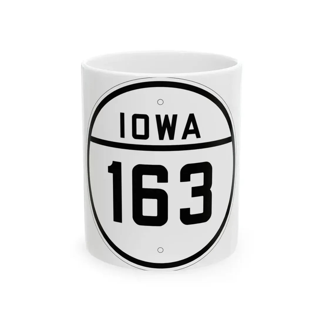 Iowa 163 1926 (Iowa) (Road Sign) White Coffee Mug 11oz - Go Mug Yourself
