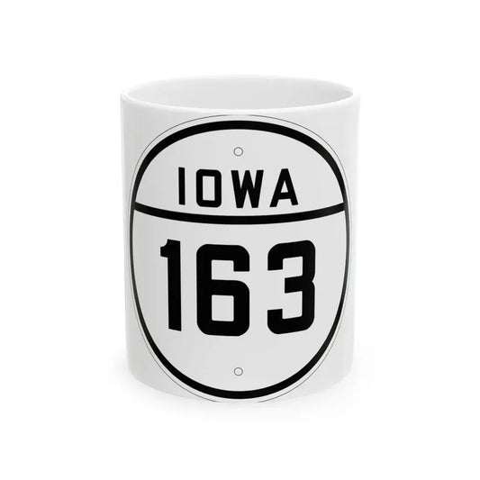 Iowa 163 1926 (Iowa) (Road Sign) White Coffee Mug 11oz - Go Mug Yourself