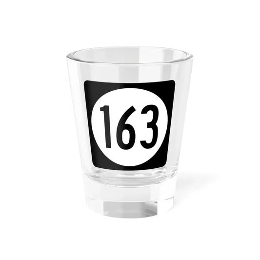 Iowa 163 (Iowa) (Road Sign) Shot Glass 1.5oz 1.5oz - Go Mug Yourself