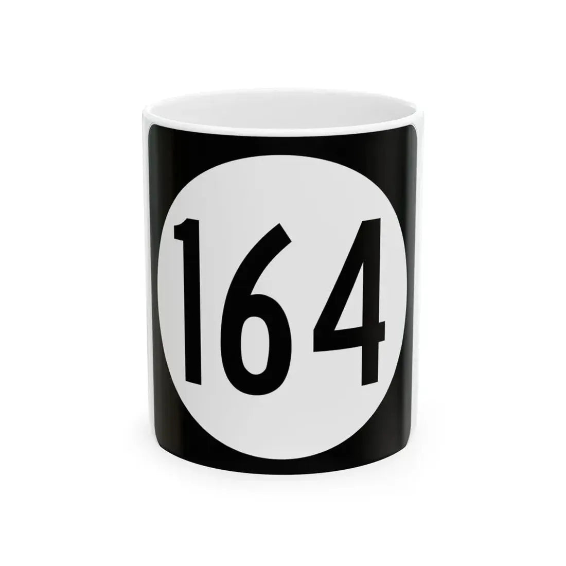 Iowa 164 (Iowa) (Road Sign) White Coffee Mug 11oz - Go Mug Yourself