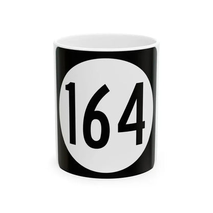 Iowa 164 (Iowa) (Road Sign) White Coffee Mug 11oz - Go Mug Yourself