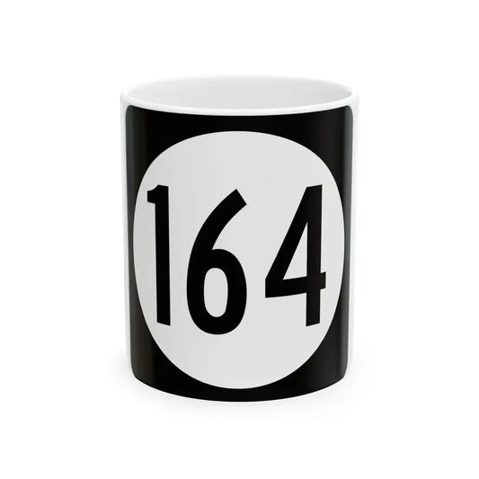 Iowa 164 (Iowa) (Road Sign) White Coffee Mug 11oz - Go Mug Yourself