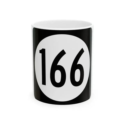 Iowa 166 (Iowa) (Road Sign) White Coffee Mug 11oz - Go Mug Yourself