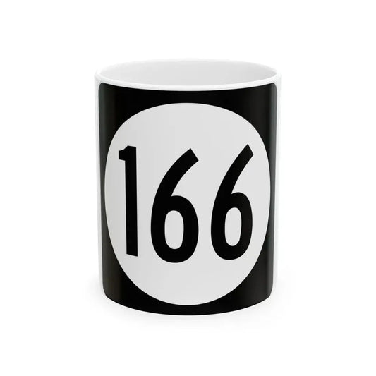 Iowa 166 (Iowa) (Road Sign) White Coffee Mug 11oz - Go Mug Yourself
