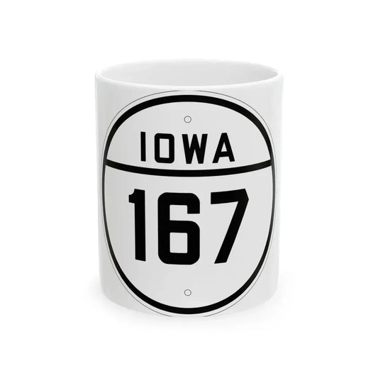 Iowa 167 1926 (Iowa) (Road Sign) White Coffee Mug 11oz - Go Mug Yourself