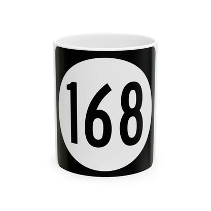 Iowa 168 (Iowa) (Road Sign) White Coffee Mug 11oz - Go Mug Yourself