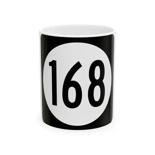 Iowa 168 (Iowa) (Road Sign) White Coffee Mug 11oz - Go Mug Yourself