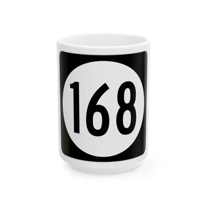 Iowa 168 (Iowa) (Road Sign) White Coffee Mug 15oz - Go Mug Yourself