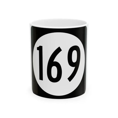 Iowa 169 (Iowa) (Road Sign) White Coffee Mug 11oz - Go Mug Yourself