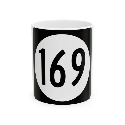 Iowa 169 (Iowa) (Road Sign) White Coffee Mug 11oz - Go Mug Yourself