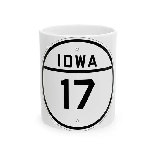 Iowa 17 1926 (Iowa) (Road Sign) White Coffee Mug 11oz - Go Mug Yourself