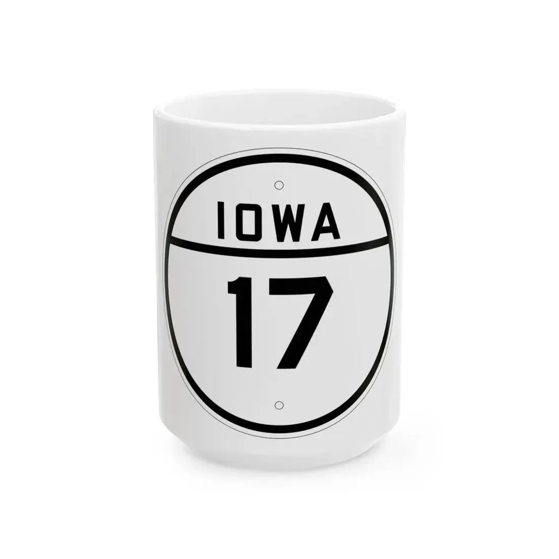 Iowa 17 1926 (Iowa) (Road Sign) White Coffee Mug 15oz - Go Mug Yourself