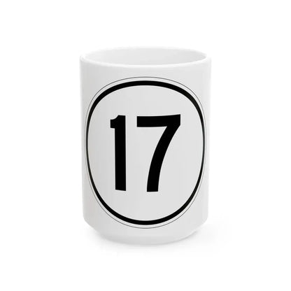 Iowa 17 1950 (Iowa) (Road Sign) White Coffee Mug 15oz - Go Mug Yourself