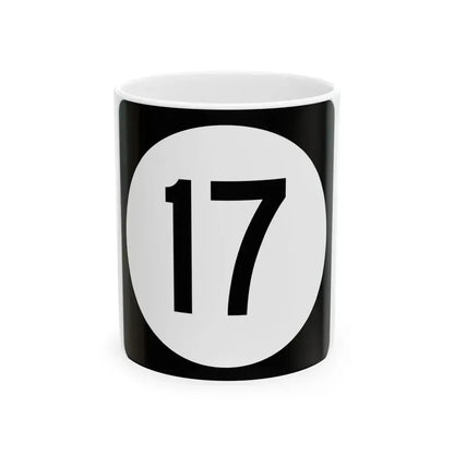 Iowa 17 (Iowa) (Road Sign) White Coffee Mug 11oz - Go Mug Yourself