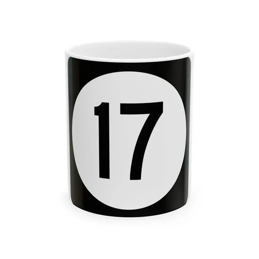 Iowa 17 (Iowa) (Road Sign) White Coffee Mug 11oz - Go Mug Yourself