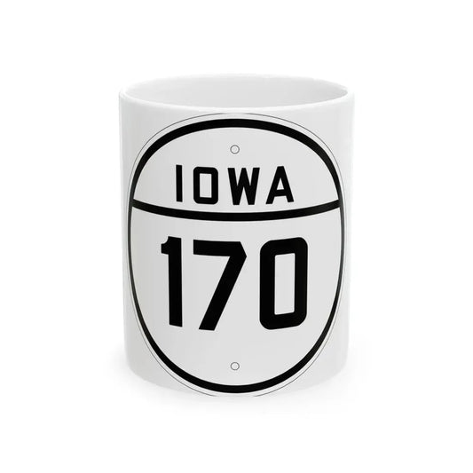 Iowa 170 1926 (Iowa) (Road Sign) White Coffee Mug 11oz - Go Mug Yourself