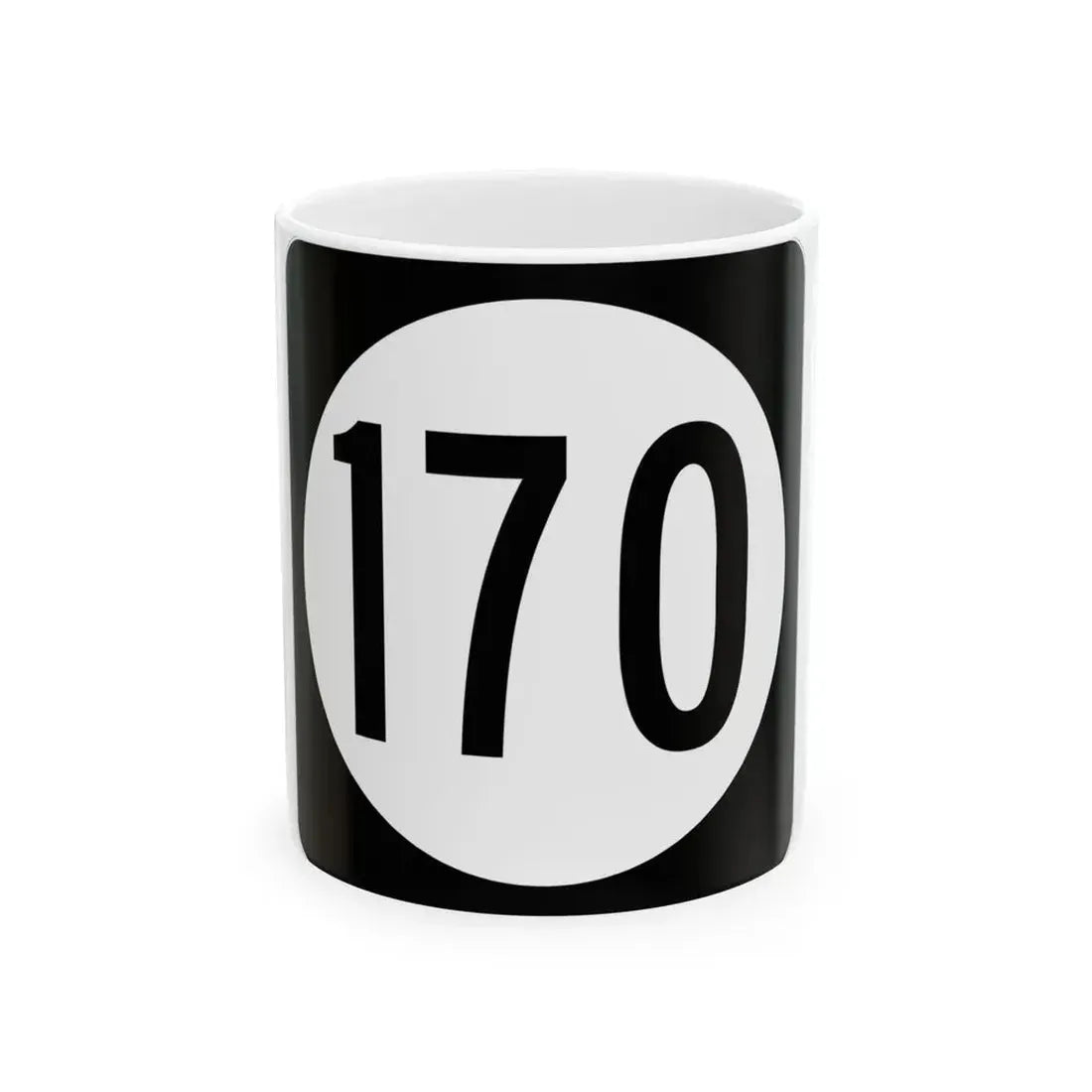 Iowa 170 (Iowa) (Road Sign) White Coffee Mug 11oz - Go Mug Yourself