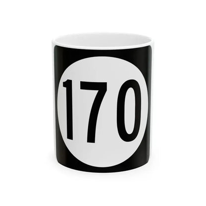 Iowa 170 (Iowa) (Road Sign) White Coffee Mug 11oz - Go Mug Yourself