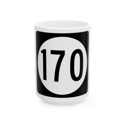 Iowa 170 (Iowa) (Road Sign) White Coffee Mug 15oz - Go Mug Yourself